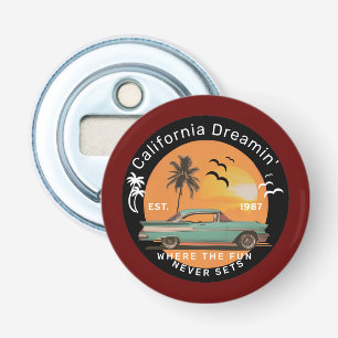 Palm Trees and Sunset Retro Bottle Opener