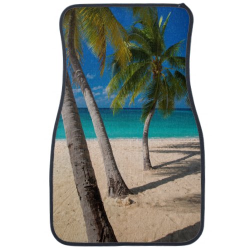 Palm trees and turquoise water along Seven_Mile Car Floor Mat