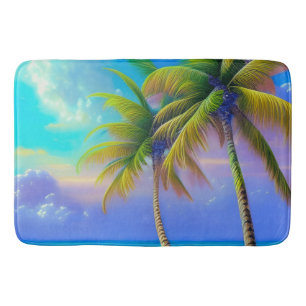 Palm Trees as Night Falls Tropical Bath Mat