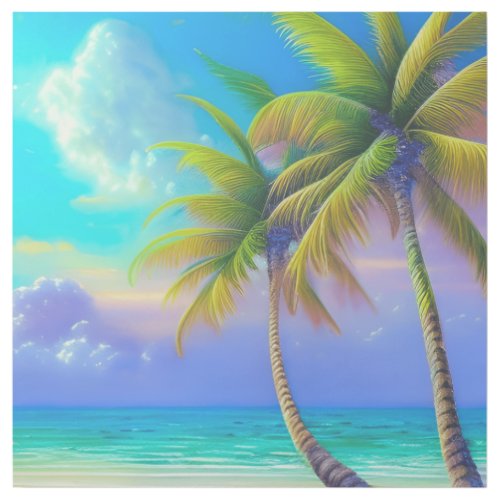 Palm Trees as Night Falls Tropical  Gallery Wrap