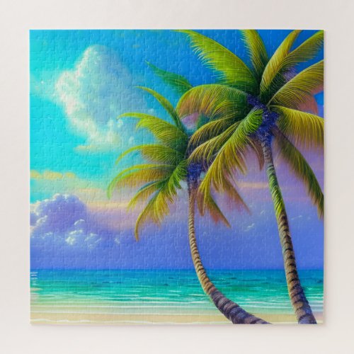Palm Trees as Night Falls Tropical  Jigsaw Puzzle