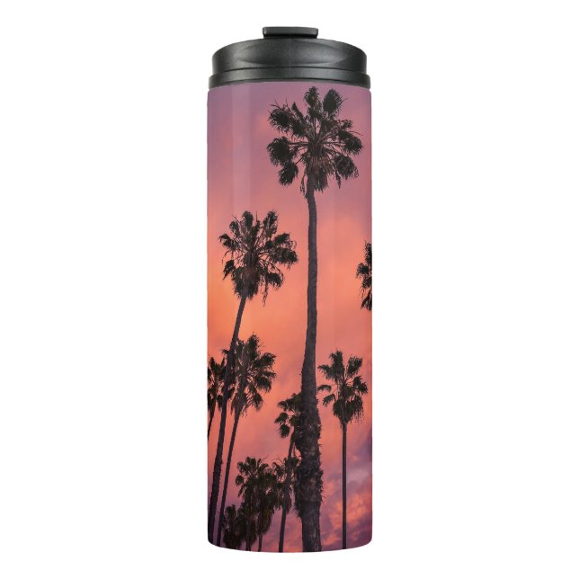 Palm Trees at Sunset custom name tumbler (Front)