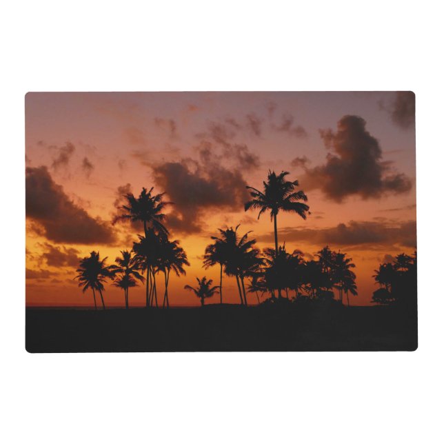 Palm Trees at Sunset - red Placemat (Front)
