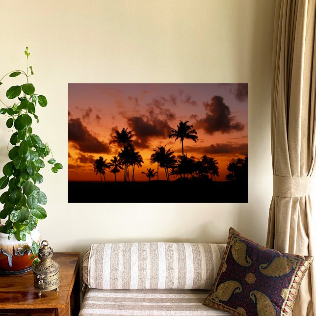 Palm Trees at Sunset - red Poster (Creator Uploaded)