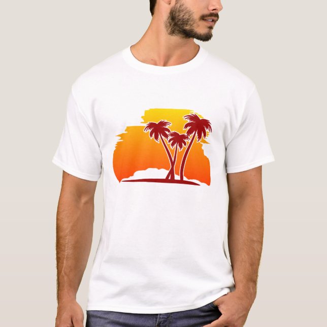Palm trees at sunset T-Shirt (Front)