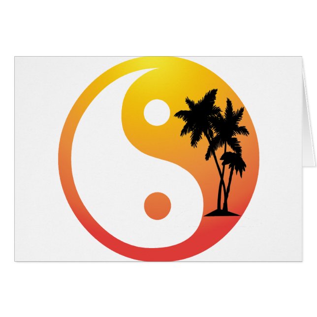 Palm Trees at Sunset Yin Yang Cards (Front Horizontal)