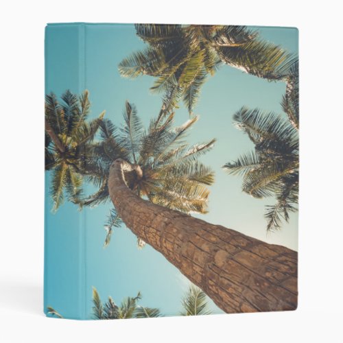 Palm Trees at Tropical Beach Vintage Mini Binder