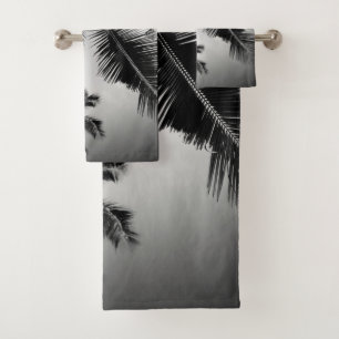 Palm trees bath towel set
