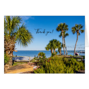Palm Trees Bayside Morning Thank You Card