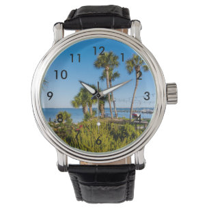 Palm Trees Bayside Morning Wrist Watch