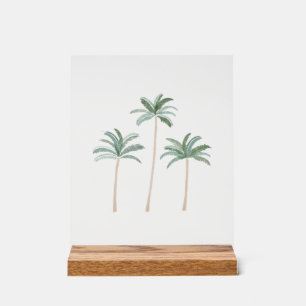 Palm Trees Beach Art Acrylic Sign