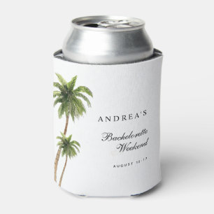 Palm Trees Beach Destination Bachelorette Favor Can Cooler