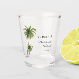 Palm Trees Beach Destination Bachelorette Favor Shot Glass