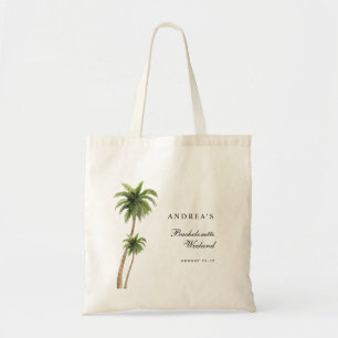 Palm Trees Beach Destination Bachelorette Favor Tote Bag
