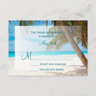 Palm Trees Beach Destination Wedding RSVP Cards