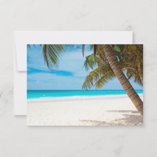 Palm Trees Beach Destination Wedding Travel Cards (Back)