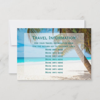 Palm Trees Beach Destination Wedding Travel Cards