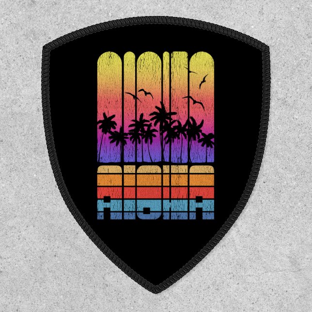 Palm Trees Beach Family Vacation Retro Swag Patch (Front)