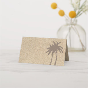 Palm Trees & Beach Sand Folded Place Cards