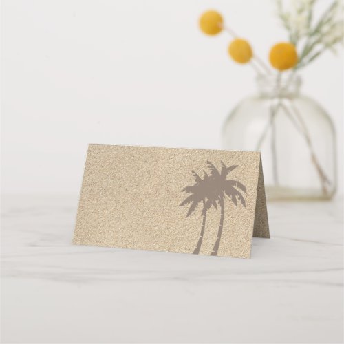 Palm Trees  Beach Sand Folded Place Cards