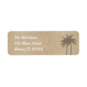 Palm Trees & Beach Sand Return Address Label