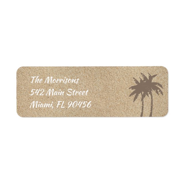 Palm Trees & Beach Sand Return Address Label (Front)