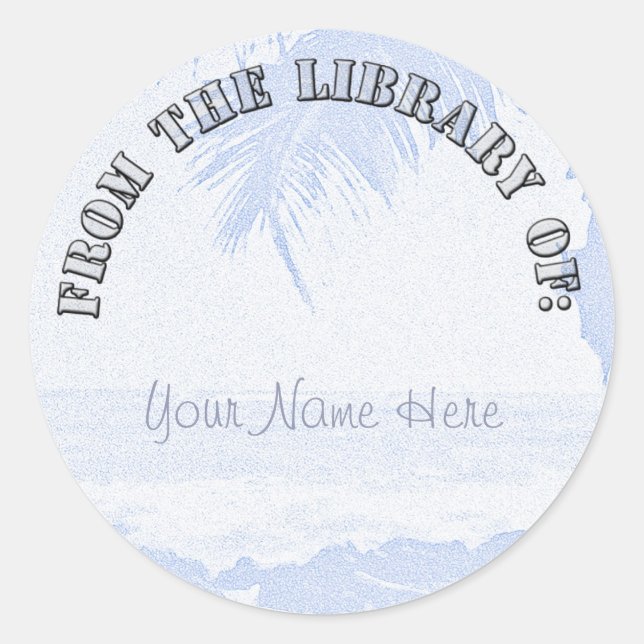 Palm Trees Beach Scene Classic Round Sticker (Front)