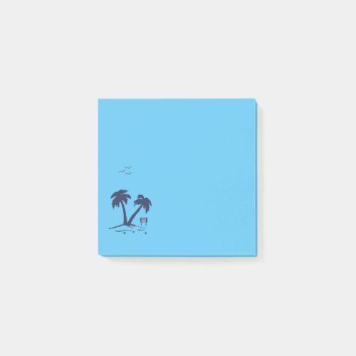 Palm Trees Beach Sky Blue Post_it Notes