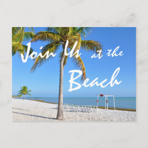 Palm Trees Beach Summer Save the Date Announcement Postcard