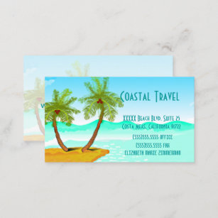 Palm Tree's Beach Template-Change Text Business Card