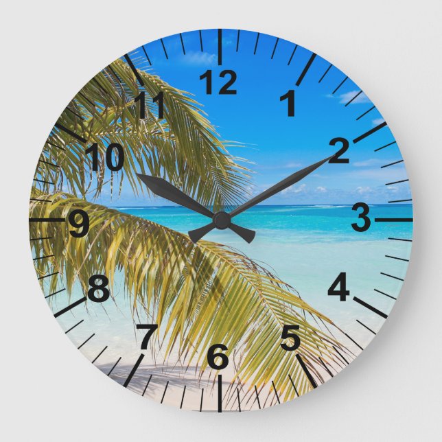 Palm Trees Beach Theme Wall Clock (Front)