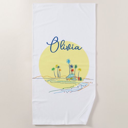 Palm Trees Beach Towel