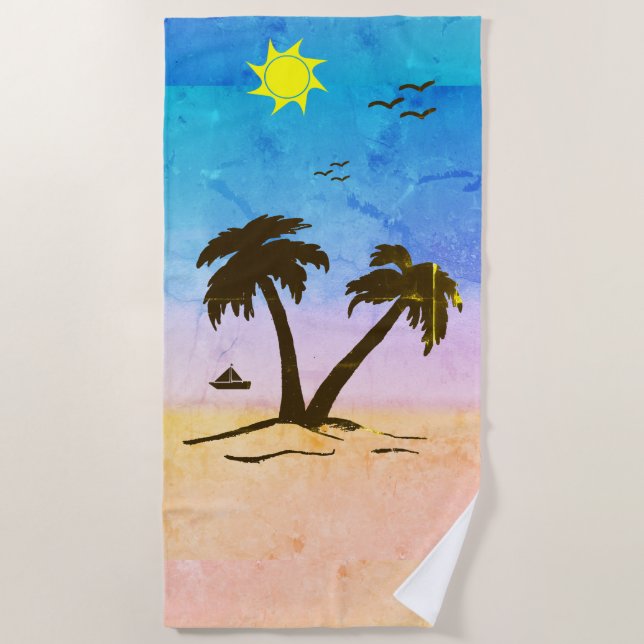Palm Trees Beach Towel (Front)