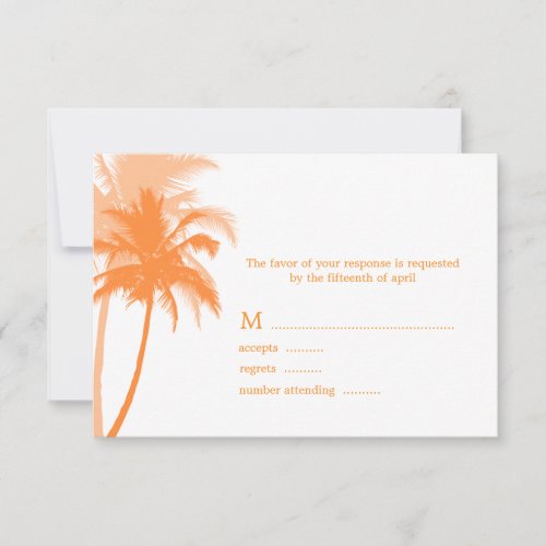 Palm Trees Tropical Wedding Response Cards Custom Invitations