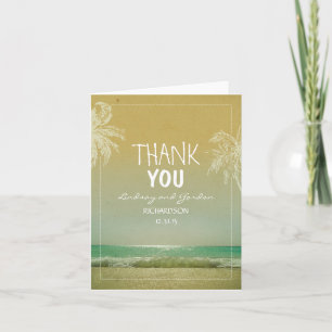 Palm Trees Beach Wedding Thank You Cards