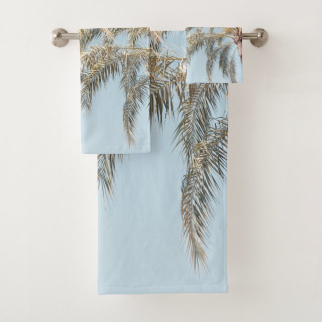 Palm Trees Beauty #4 #tropical #wall #art  Bath Towel Set (Insitu)