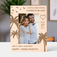 Palm Trees Birds Heart Romantic Beach Wedding