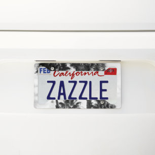 Palm Trees Black White #2 #wall #art  License Plate Frame