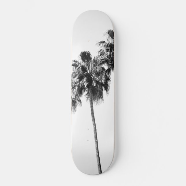 Palm Trees Black & White Vibes #4 #wall #decor  Skateboard (Front)