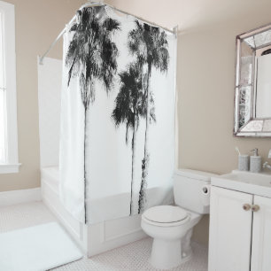 Palm Trees Black & White Vibes #5 #wall #decor Shower Curtain
