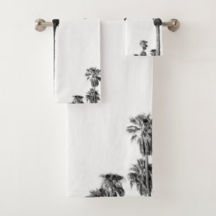 Palm Trees Black & White Vibes #6 #wall #decor  Bath Towel Set