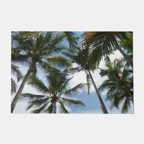 Palm Trees Blue Sky Door Mat