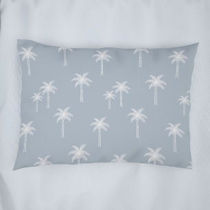 Palm Trees Boho Coastal Farmhouse Dusty Blue Pillow Case