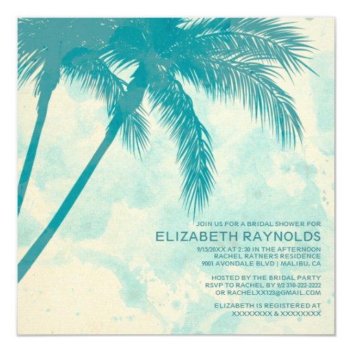 Palm Tree Bridal Shower Invitations 5