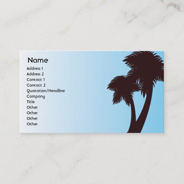 Palm Trees - Business Business Card (Front)