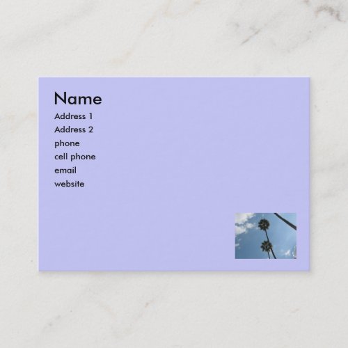 palm trees business card templates
