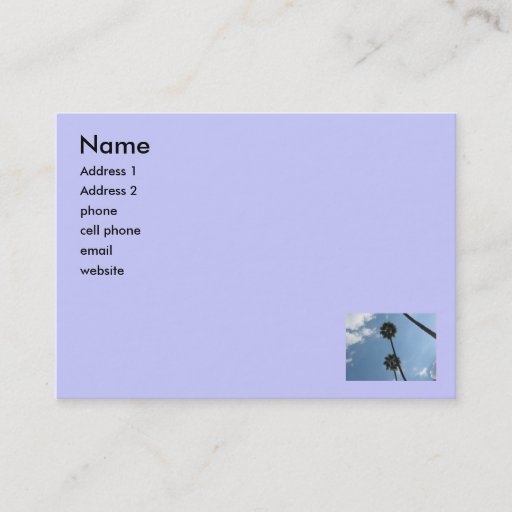 Customizable palm trees business card templates