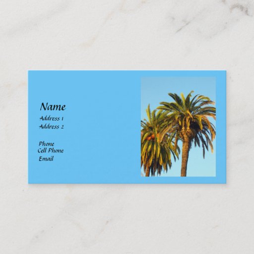 Customizable Palm Trees Business Card Template