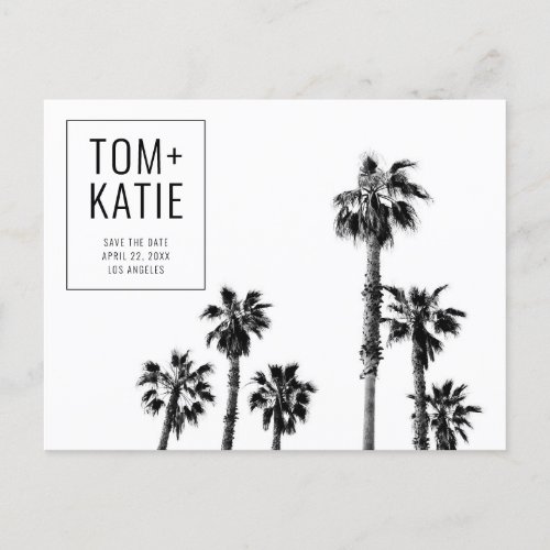 Palm Trees California Wedding Save the Date Postcard