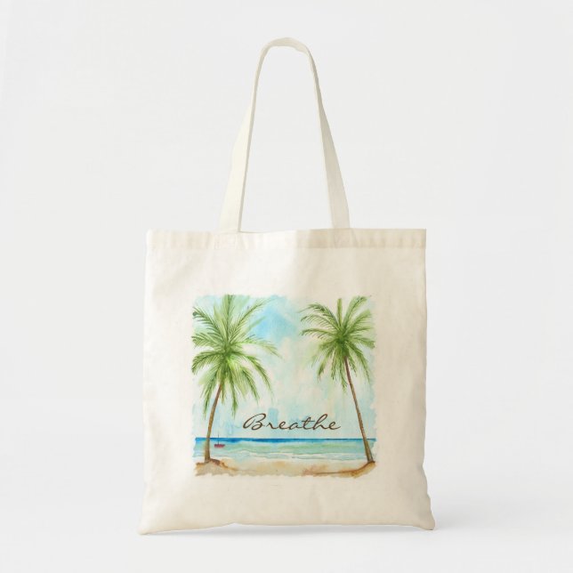 Palm Trees Canvas Tote Bag (Front)